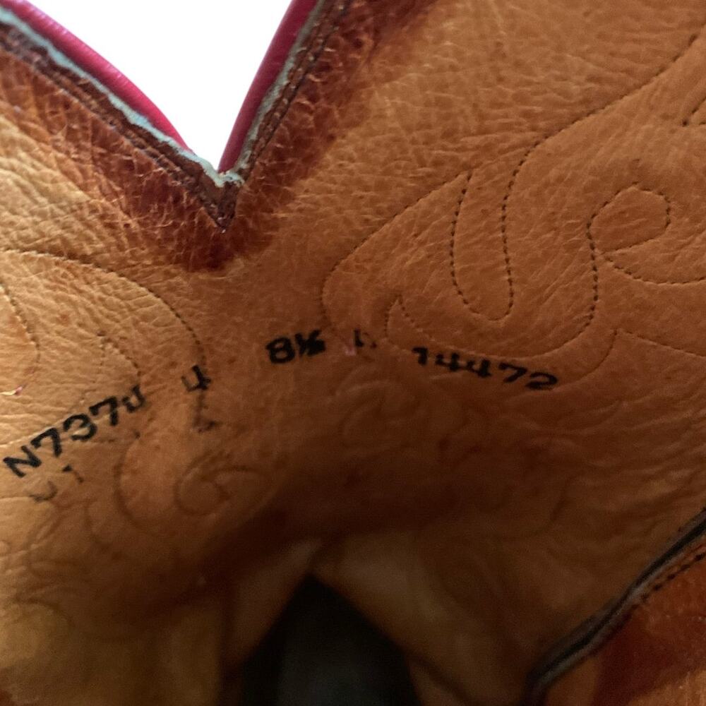 Lucchese 1883 Black and Red Western Cowboy Boots, size 8.5 - Picture 9 of 11